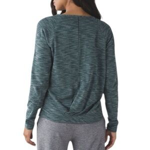 LULULEMON & Go City Pullover Long Sleeve Top Heathered Teal Green Blue Size 4